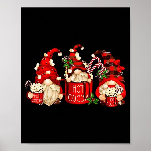 Cute Retro Chocolate Hot Cocoa Mug Funny Gnomes Ch Poster (Voorkant)