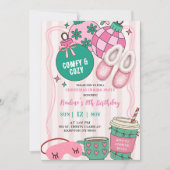 Cute Retro Christmas Pajama Party Invitation (Devant)