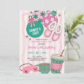 Cute Retro Christmas Pajama Party Invitation (Debout devant)