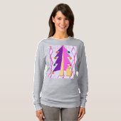 Cute Retro Christmas Tree and Cat Art on T-Shirt (Devant entier)