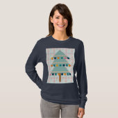 Cute Retro Christmas Tree Art on T-Shirt (Devant entier)