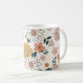 Cute Retro Colorful Floral Pattern Koffiemok (Voorkant rechts)