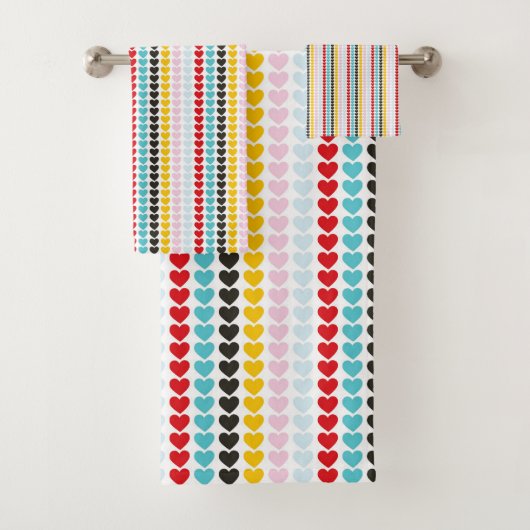 Cute Retro Colorful Hearts Motif (En situation)