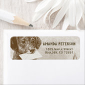 Cute Retro Dog Return-adres Etiket (Insitu)