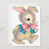 Cute retro  Easter bunny add message Feestdagenkaart (Voorkant)