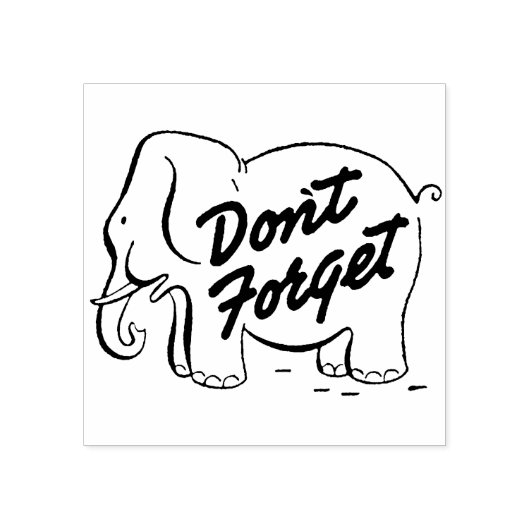 Cute Retro Elephant Vergeet niet Rubberstempel (Afrduk)