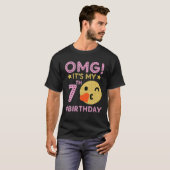 Cute  Retro Emotion Face OMG Het is mijn 7e Bi T-shirt (Voorkant volledig)
