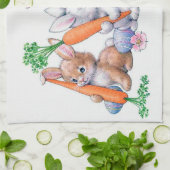 Cute retro  esaterbunnies theedoek (Gevouwen)