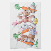 Cute retro  esaterbunnies theedoek (Verticaal)