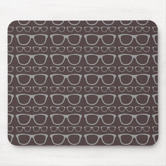 Cute Retro Eyeglass Hipster Muismat (Voorkant)