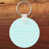 Cute Retro Eyeglass Hipster Sleutelhanger (Voorkant)