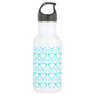 Cute Retro Eyeglass Hipster Waterfles