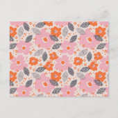 Cute Retro Floral Pattern Feestdagenkaart (Voorkant)