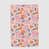 Cute Retro Floral Pattern Golfhanddoek (Voorkant)