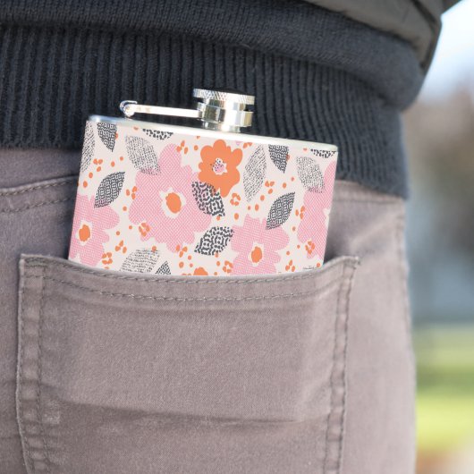 Cute Retro Floral Pattern Heupfles (Voorbeeld)