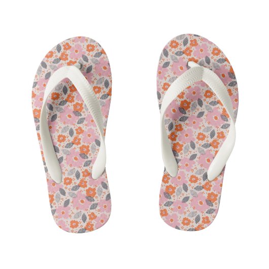Cute Retro Floral Pattern Kinder Teenslippers (Voetbed)