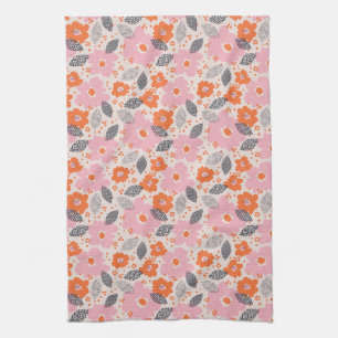 Cute Retro Floral Pattern Theedoek