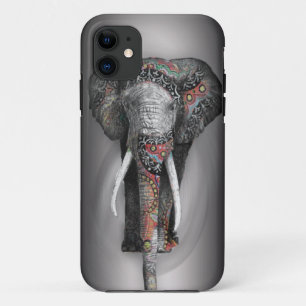 Cute Retro Flower Elephant iPhone 11 Hoesje