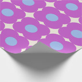 Cute Retro Flower Pattern Paars Mid Mod Cadeaupapier (Hoek)