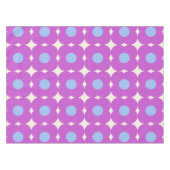 Cute Retro Flower Pattern Paars Mid Mod Tafelkleed (Voorkant (Horizontaal))