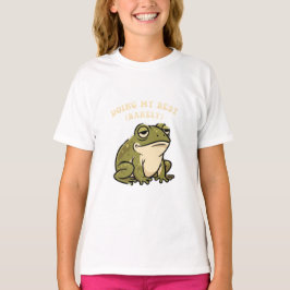 Cute Retro Frog Barely Trying Girls T-Shirt