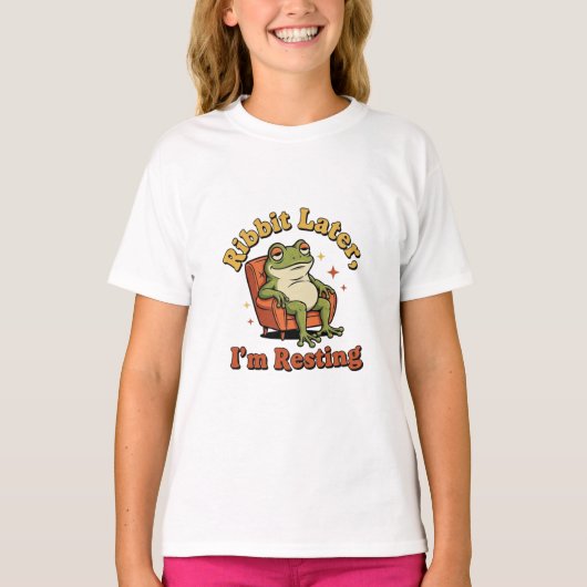 Cute Retro Frog Girls Graphic T-Shirt (Devant)