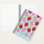 Cute Retro Fruit Motif Personnalisé<br><div class="desc">Joli motif de fruits esthétiques rétro avec fraises en rouge, rose et bleu clair.</div>