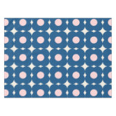 Cute Retro Geometric Flowers Pattern Blue en Roze Tafelkleed (Voorkant (Horizontaal))
