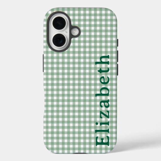 Cute Retro Gingham Plaid Personalized  Case-Mate iPhone Case (Achterkant)
