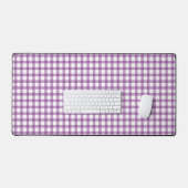 Cute Retro Gingham Plaid Purple Pattern Bureaumat (Keyboard & Muis)