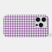 Cute Retro Gingham Plaid Purple Pattern iPhone Hoesje (Achterkant horizontaal)