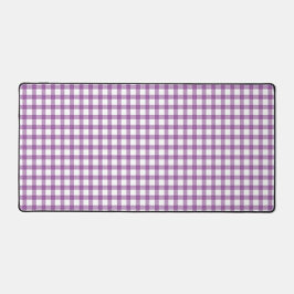 Cute Retro Gingham Schotlandse ruit Paarse Patroon Bureaumat