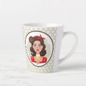 Cute Retro Girl Cocktail Latte Mug (Droite)