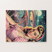 Cute Retro Girl Legpuzzel (Horizontaal)