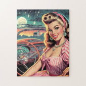 Cute Retro Girl Legpuzzel (Verticaal)