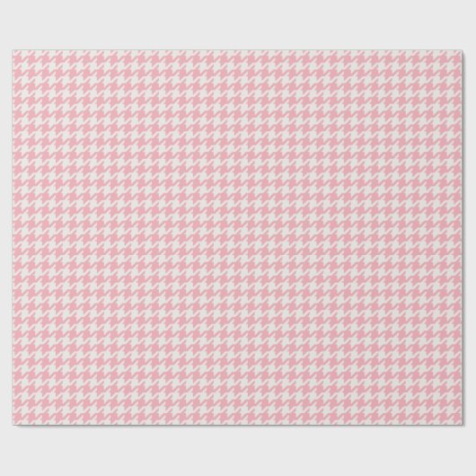 Cute retro girly pastel roze houndstooth patroon cadeaupapier (Vlak)