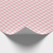 Cute retro girly pastel roze houndstooth patroon cadeaupapier (Hoek)