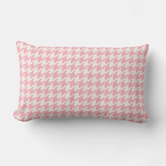 Cute retro girly pastel roze houndstooth patroon kussen (Voorkant)