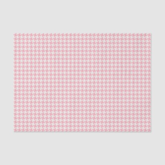 Cute retro girly pastel roze houndstooth patroon tissuepapier (Voorkant)