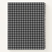 Cute Retro Gray Gingham Pset Personalized Recipe Notitieboek (Achterkant)