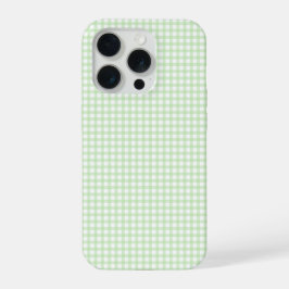 Cute Retro Green Gingham Plaid pattern iPhone 15 Pro Hoesje