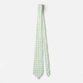 Cute Retro Green Gingham Plaid pattern Stropdas (Voorkant)