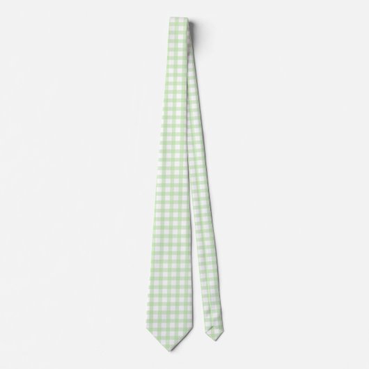 Cute Retro Green Gingham Plaid pattern Stropdas (Voorkant)
