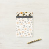 Cute Retro Halloween Patroon Post-it® Notes (Op bureau)