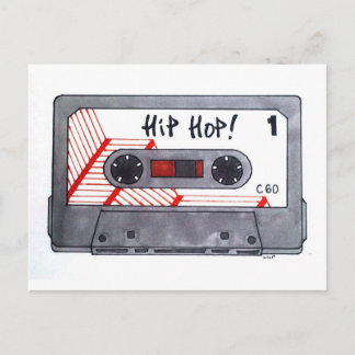 Cute retro hip hop mixtape briefkaart