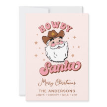 Cute Retro Howdy Santa Cowboy Texas Kerstmis
