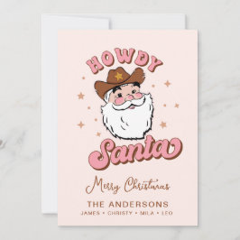 Cute Retro Howdy Santa Cowboy Texas Kerstmis Kaart