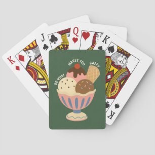 Cute Retro Ijs Sundae Speelkaarten