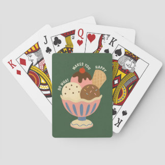 Cute Retro Ijs Sundae Speelkaarten