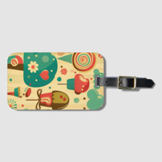 Cute retro ijscrèmes bagagelabel